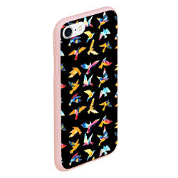 Чехол iPhone 7/8 матовый Акварельные птица, цвет: 3D-светло-розовый — фото 2