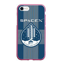 Чехол iPhone 7/8 матовый Space X, цвет: 3D-малиновый