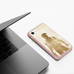 Чехол iPhone 7/8 матовый Силуэт Нейта Дрейка Uncharted, цвет: 3D-светло-розовый — фото 2