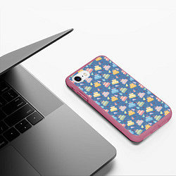 Чехол iPhone 7/8 матовый Торты, цвет: 3D-малиновый — фото 2