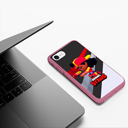 Чехол iPhone 7/8 матовый Brawl Stars Мэг, цвет: 3D-малиновый — фото 2