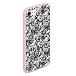 Чехол iPhone 7/8 матовый Злые Гориллы - Паттерн, цвет: 3D-светло-розовый — фото 2