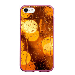 Чехол iPhone 7/8 матовый Дождик золотой, цвет: 3D-малиновый