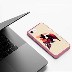 Чехол iPhone 7/8 матовый Кассандра с ястребом, цвет: 3D-малиновый — фото 2