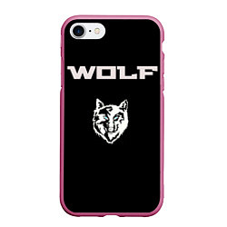 Чехол iPhone 7/8 матовый Beautiful wolf, цвет: 3D-малиновый