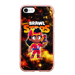 Чехол iPhone 7/8 матовый Мэг Meg, Brawl Stars, цвет: 3D-светло-розовый