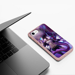 Чехол iPhone 7/8 матовый LEAGUE OF LEGENDS AKALI ЛИГА ЛЕГЕНД АКАЛИ, цвет: 3D-светло-розовый — фото 2