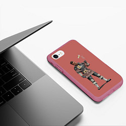 Чехол iPhone 7/8 матовый Бангалор здесь, цвет: 3D-малиновый — фото 2