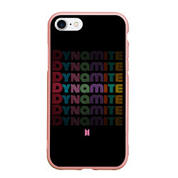 Чехол iPhone 7/8 матовый DYNAMITE BTS, цвет: 3D-светло-розовый