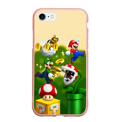 Чехол iPhone 7/8 матовый Mario Coins