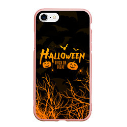 Чехол iPhone 7/8 матовый HALLOWEEN FOREST BATS ЛЕТУЧИЕ МЫШИ В ЛЕСУ ХЕЛЛОУИН