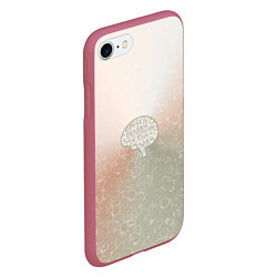 Чехол iPhone 7/8 матовый Мозг на фоне АПВ 7 1 22, цвет: 3D-малиновый — фото 2
