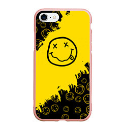 Чехол iPhone 7/8 матовый Nirvana Smile Нирвана Рваный Паттерн