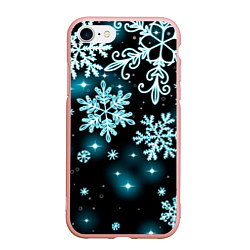Чехол iPhone 7/8 матовый Космические снежинки