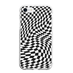 Чехол iPhone 7/8 матовый Черно-белая клетка Black and white squares