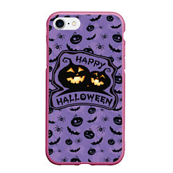 Чехол iPhone 7/8 матовый Хэллоуин 2021 Halloween 2021, цвет: 3D-малиновый