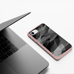 Чехол iPhone 7/8 матовый Чб абстракция, цвет: 3D-светло-розовый — фото 2