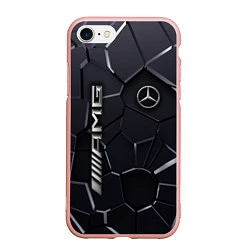 Чехол iPhone 7/8 матовый Mercedes AMG 3D плиты, цвет: 3D-светло-розовый