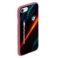 Чехол iPhone 7/8 матовый BMW M PERFORMANCE NEON БМВ М НЕОН, цвет: 3D-малиновый — фото 2