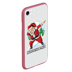 Чехол iPhone 7/8 матовый Mary Christmas Dab, цвет: 3D-малиновый — фото 2