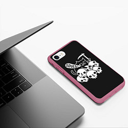 Чехол iPhone 7/8 матовый Кот - Жнец, цвет: 3D-малиновый — фото 2