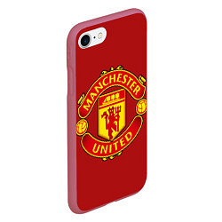 Чехол iPhone 7/8 матовый Manchester United F C, цвет: 3D-малиновый — фото 2