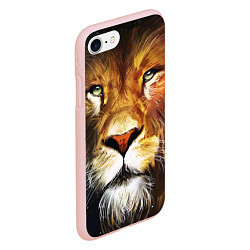 Чехол iPhone 7/8 матовый Лев царь зверей, цвет: 3D-светло-розовый — фото 2