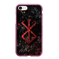 Чехол iPhone 7/8 матовый BERSERK LOGO GRUNGE RED