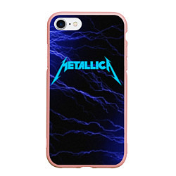 Чехол iPhone 7/8 матовый METALLICA BLUE FLASH МЕТАЛЛИКА СИНИЕ МОЛНИИ