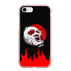 Чехол iPhone 7/8 матовый ATTACK ON TITAN ГОЛОВА ТИТАНА, цвет: 3D-светло-розовый