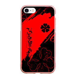 Чехол iPhone 7/8 матовый Чёрный клевер: Black clover, цвет: 3D-светло-розовый