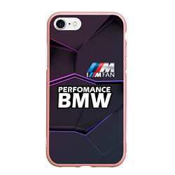 Чехол iPhone 7/8 матовый BMW Perfomance, цвет: 3D-светло-розовый