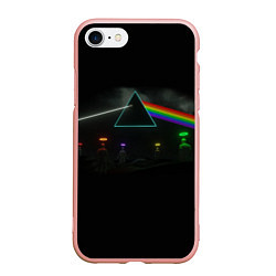 Чехол iPhone 7/8 матовый ПИНК ФЛОЙД PINK FLOYD LOGO, цвет: 3D-светло-розовый