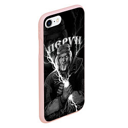 Чехол iPhone 7/8 матовый Перун Славянский бог, цвет: 3D-светло-розовый — фото 2