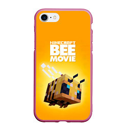Чехол iPhone 7/8 матовый BEE MOVIE Minecraft, цвет: 3D-малиновый