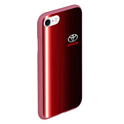 Чехол iPhone 7/8 матовый Toyota В полоску, цвет: 3D-малиновый — фото 2