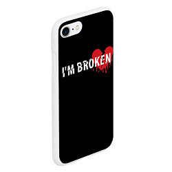 Чехол iPhone 7/8 матовый Im broken с разбитым сердцем, цвет: 3D-белый — фото 2