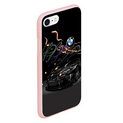 Чехол iPhone 7/8 матовый Бэха в ночном городе, цвет: 3D-светло-розовый — фото 2
