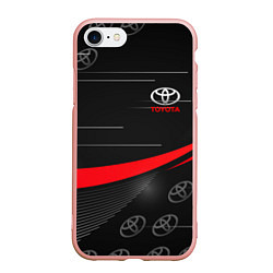 Чехол iPhone 7/8 матовый ТОЙОТА TOYOTA RED LINES, цвет: 3D-светло-розовый