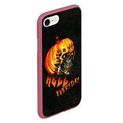 Чехол iPhone 7/8 матовый Helloween череп тыква scull pumkin, цвет: 3D-малиновый — фото 2