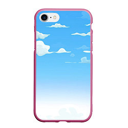 Чехол iPhone 7/8 матовый Летнее небо, цвет: 3D-малиновый