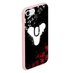Чехол iPhone 7/8 матовый DESTINY 2 RED & WHITE PATTERN LOGO, цвет: 3D-светло-розовый — фото 2