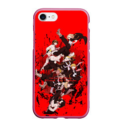 Чехол iPhone 7/8 матовый Токийские мстители Главные герои в кровавом водоро, цвет: 3D-малиновый