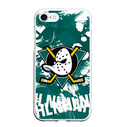 Чехол iPhone 7/8 матовый Анахайм Дакс Anaheim Ducks, цвет: 3D-белый