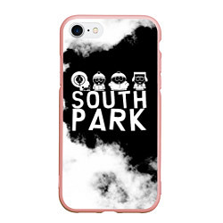 Чехол iPhone 7/8 матовый Все пацаны на черном фоне Южный Парк