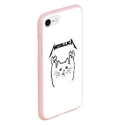 Чехол iPhone 7/8 матовый Metallica Meowtallica, цвет: 3D-светло-розовый — фото 2