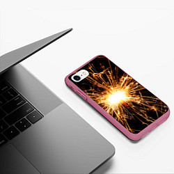 Чехол iPhone 7/8 матовый Фейерверк души, цвет: 3D-малиновый — фото 2