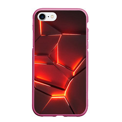 Чехол iPhone 7/8 матовый ПЛИТЫ НА НЕОНЕ, цвет: 3D-малиновый