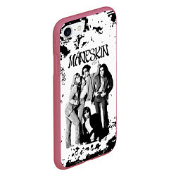 Чехол iPhone 7/8 матовый Maneskin Монэскин, рок - группа, цвет: 3D-малиновый — фото 2