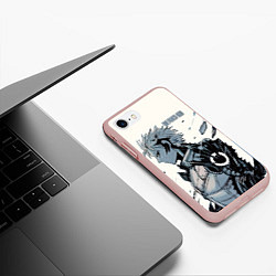 Чехол iPhone 7/8 матовый One Punch-Man Генос, цвет: 3D-светло-розовый — фото 2